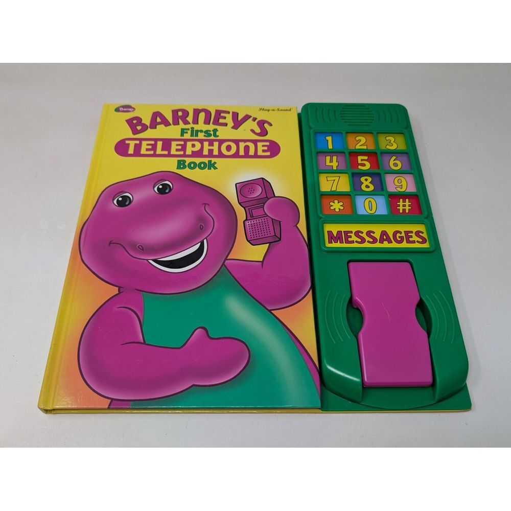 Vintage Barney's First Telephone Book‎ 2000 Untested Broken As-is